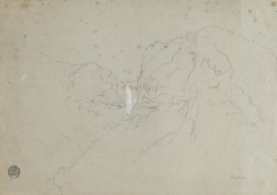 Sketches: Tequendama Falls near Bogota, Colombia; View of Distant Mountain Ranges by Frederic Edwin Church